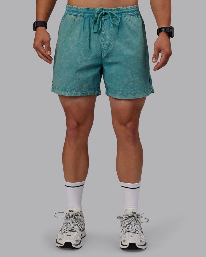 Man wearing Washed Daily 5&quot; Shorts - Sage Brush
