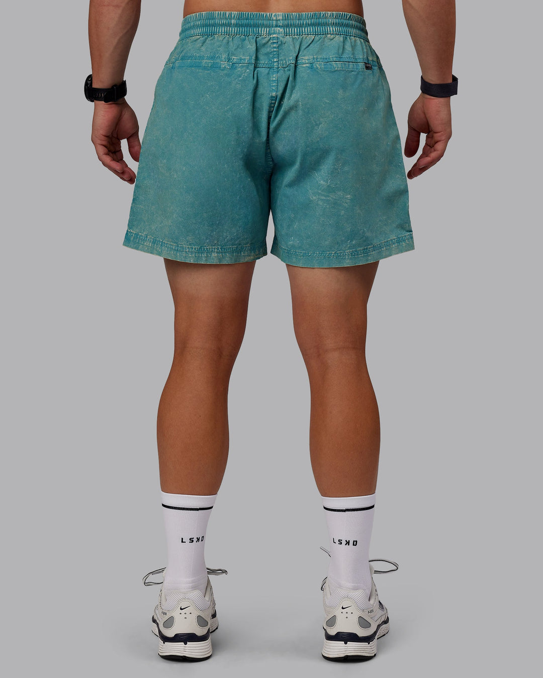 Man wearing Washed Daily 5&quot; Shorts - Sage Brush