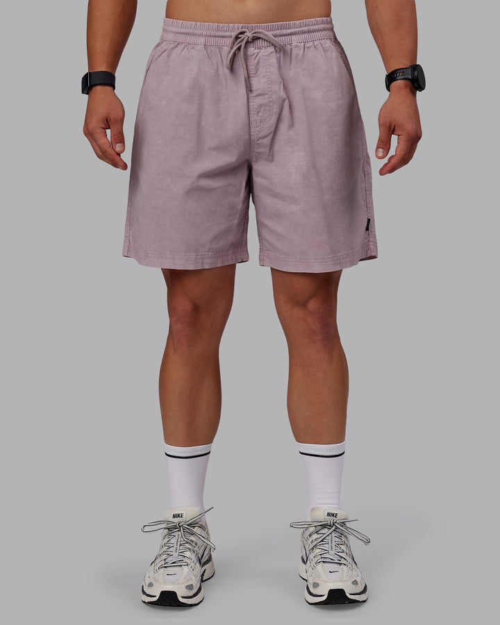 Man wearing Washed Daily 7&quot; Shorts - Greyish Purple
