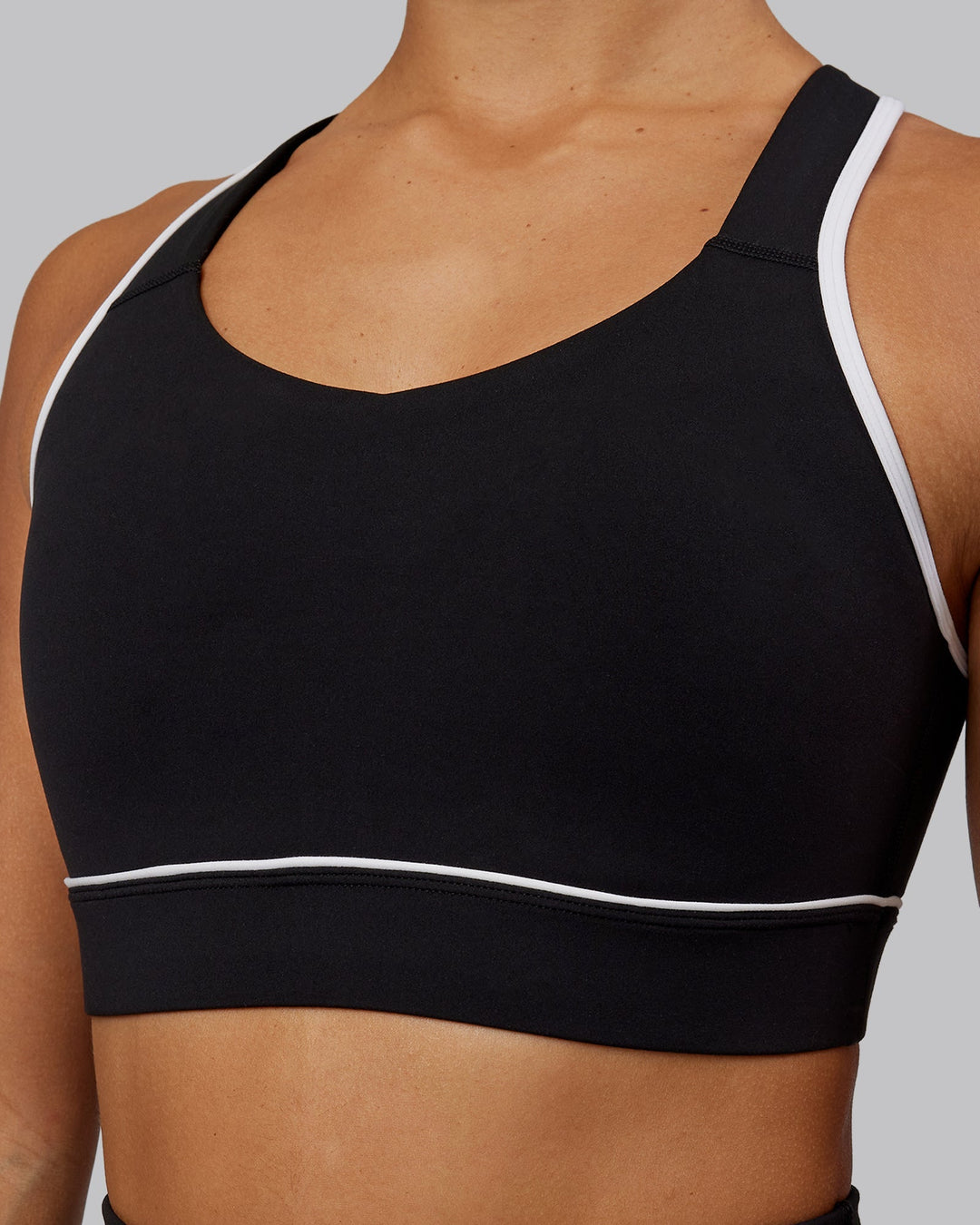 Woman wearing Distinction Sports Bra - Black-White