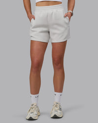 Woman wearing Elevate SoftTouch 4" Shorts - Clay-Clay