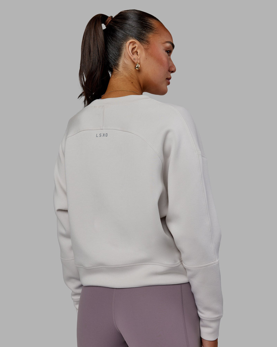 Woman wearing Elevate SoftTouch Crew Neck Sweater - Clay-Clay