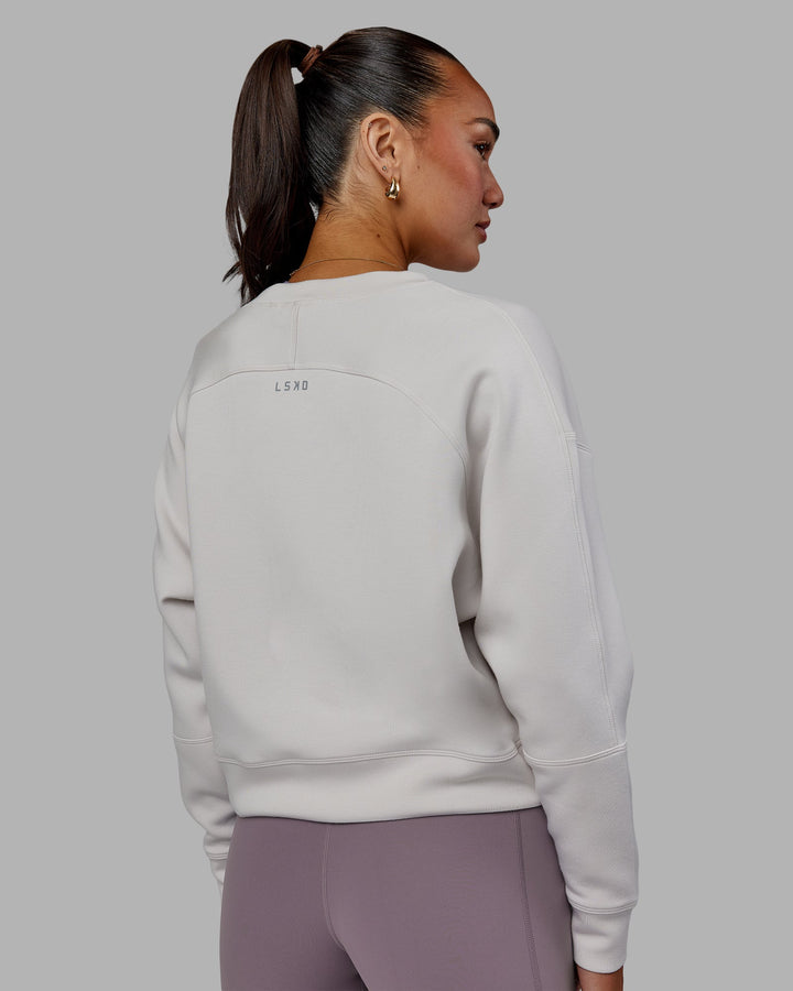 Woman wearing Elevate SoftTouch Crew Neck Sweater - Clay-Clay
