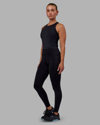 Woman wearing Elite High-Rise Full Length Legging Pockets - Black