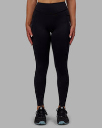 Woman wearing Elite High-Rise Full Length Legging Pockets - Black