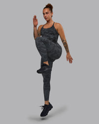 Woman wearing Elixir Active Tank - Tranquil-Black