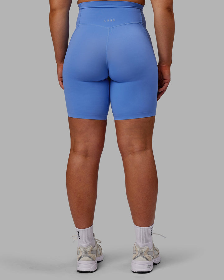 Woman wearing Elixir Bike Shorts With Pockets - Ultramarine
