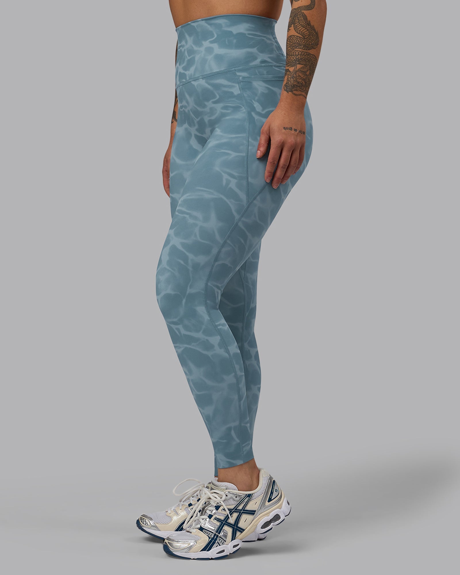 Woman wearing Elixir Ultra High-Rise Full Length Leggings Pockets - Tranquil-Elemental Blue