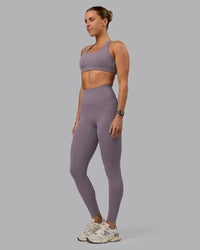 Woman wearing Elixir Ultra High-Rise Full Length Legging Pockets - Purple Sage