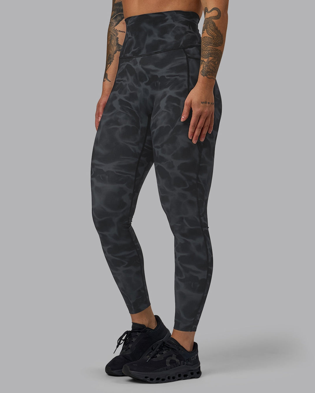 Woman wearing Elixir Ultra High-Rise Full Length Leggings Pockets - Tranquil-Black