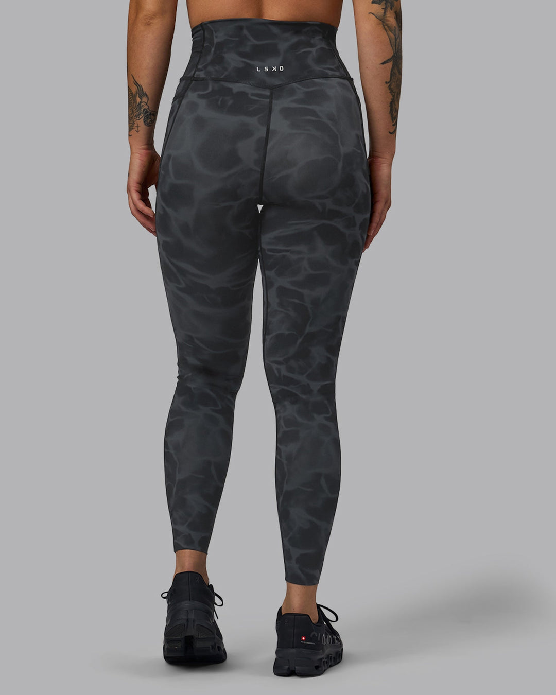 Woman wearing Elixir Ultra High-Rise Full Length Leggings Pockets - Tranquil-Black