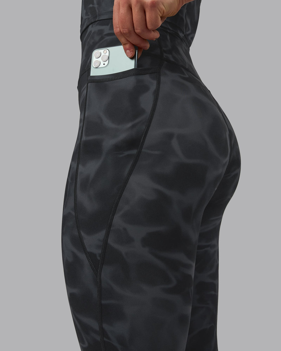 Woman wearing Elixir Ultra High-Rise Full Length Leggings Pockets - Tranquil-Black