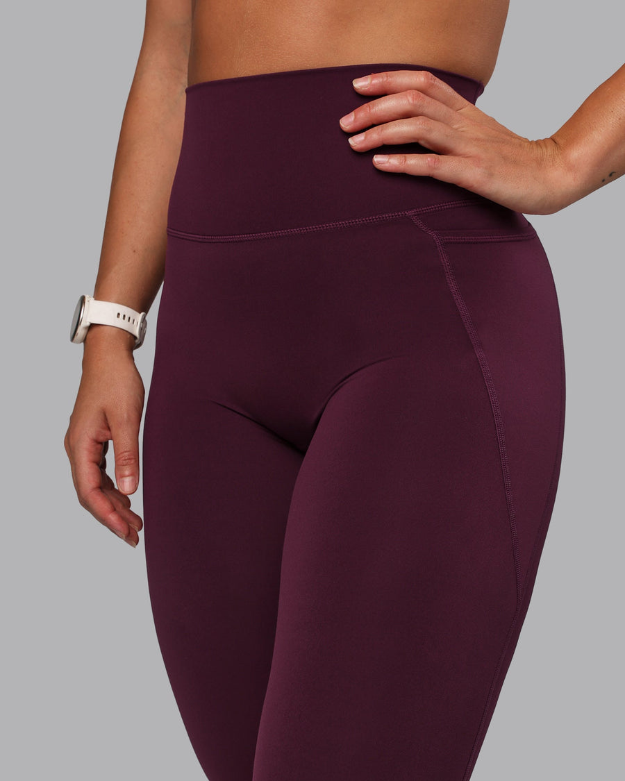 Elixir Full Length Leggings With Pockets - Cherry Lacquer | LSKD – LSKD US