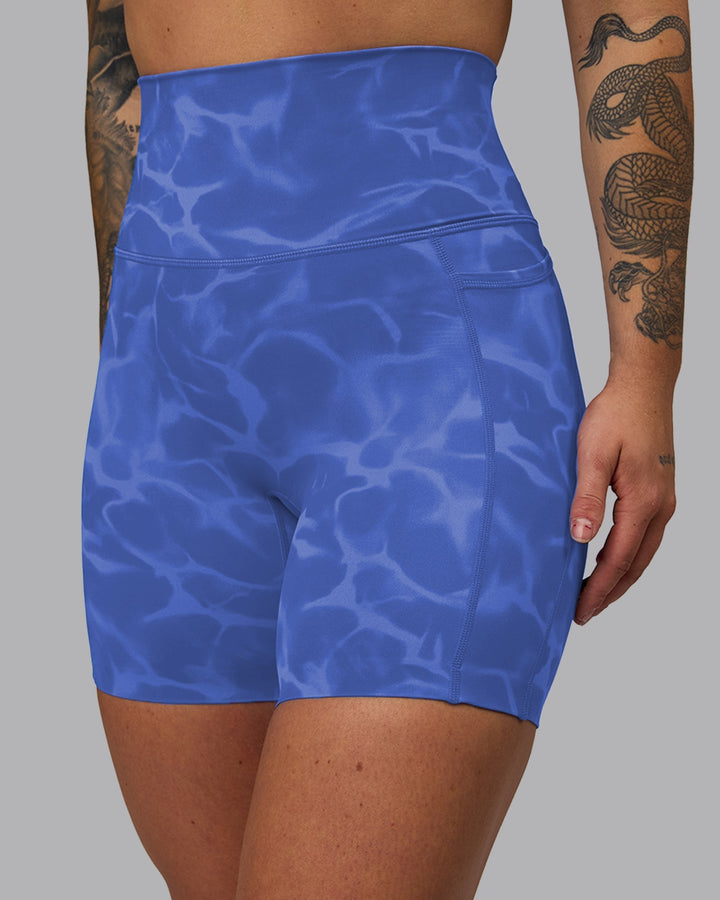 Woman wearing Elixir Mid-Length Shorts With Pockets - Tranquil-Power Cobalt
