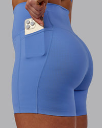 Woman wearing Elixir Ultra High-Rise 6" Short Pockets - Ultramarine