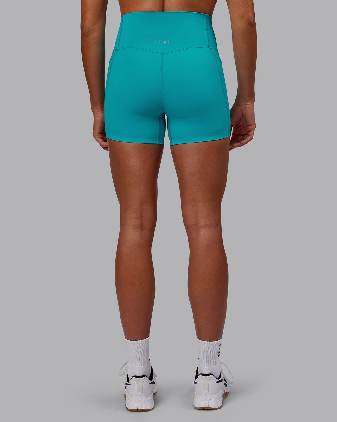 Woman wearing Elixir X-Length Shorts With Pockets - Blue Bird