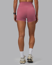 Woman wearing Elixir Ultra High-Rise 4" Short Pockets - Mauve Haze