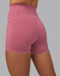 Woman wearing Elixir Ultra High-Rise 4" Short Pockets - Mauve Haze