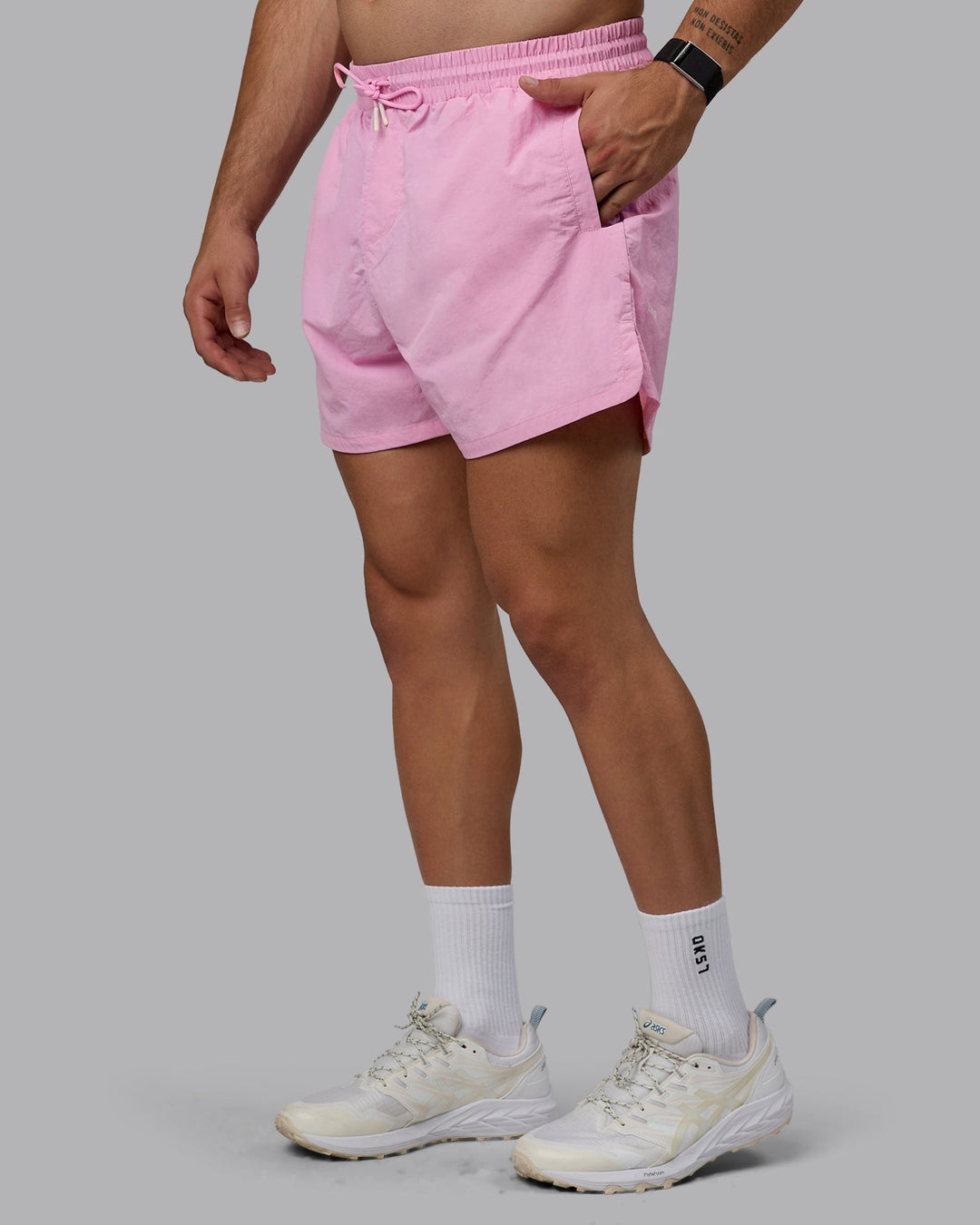 Man wearing Enjoy The Journey 5&quot; Shorts - Bubblegum