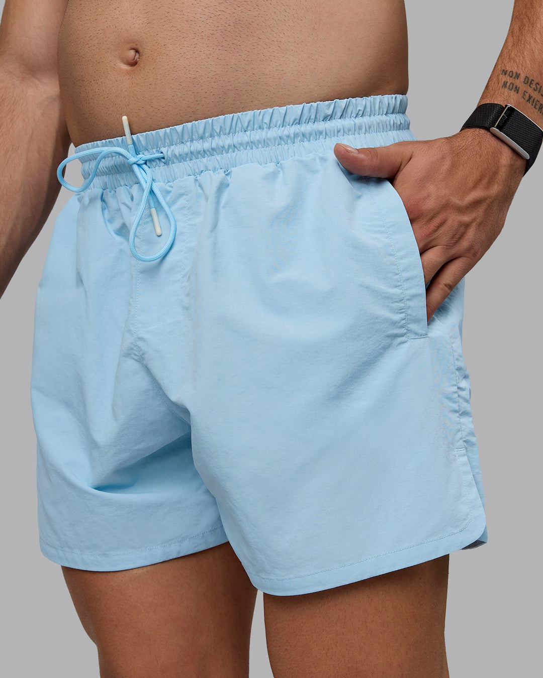 Man wearing Enjoy The Journey 5&quot; Shorts - Glacial Blue