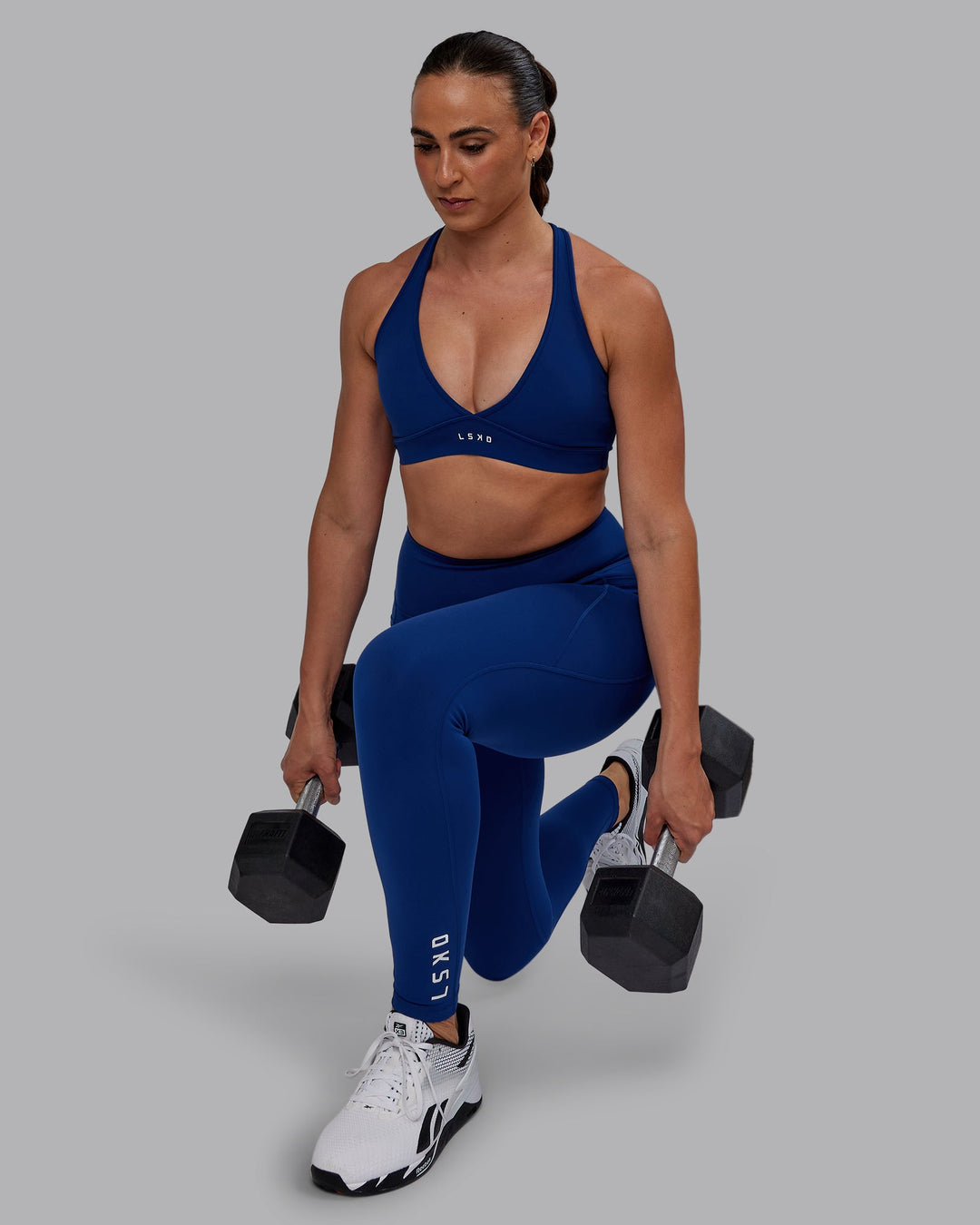 Woman wearing Flux Ultra High-Rise Full Length Legging Pockets - Midnight Blue