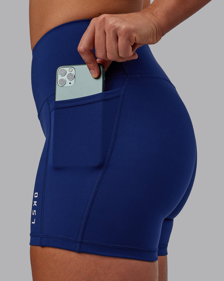 Woman wearing Flux X-Length Shorts - Midnight Blue
