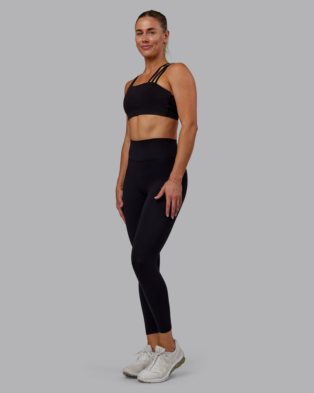 Woman wearing Fusion 7/8 Length Tights - Black No Pockets