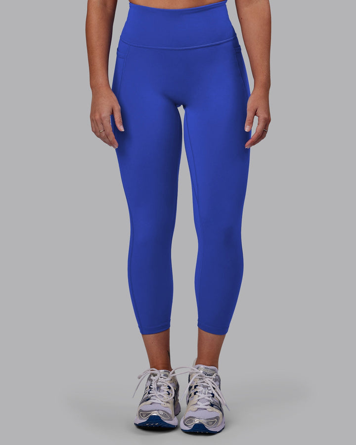 Woman wearing Fusion 7/8 Length Leggings - Power Cobalt
