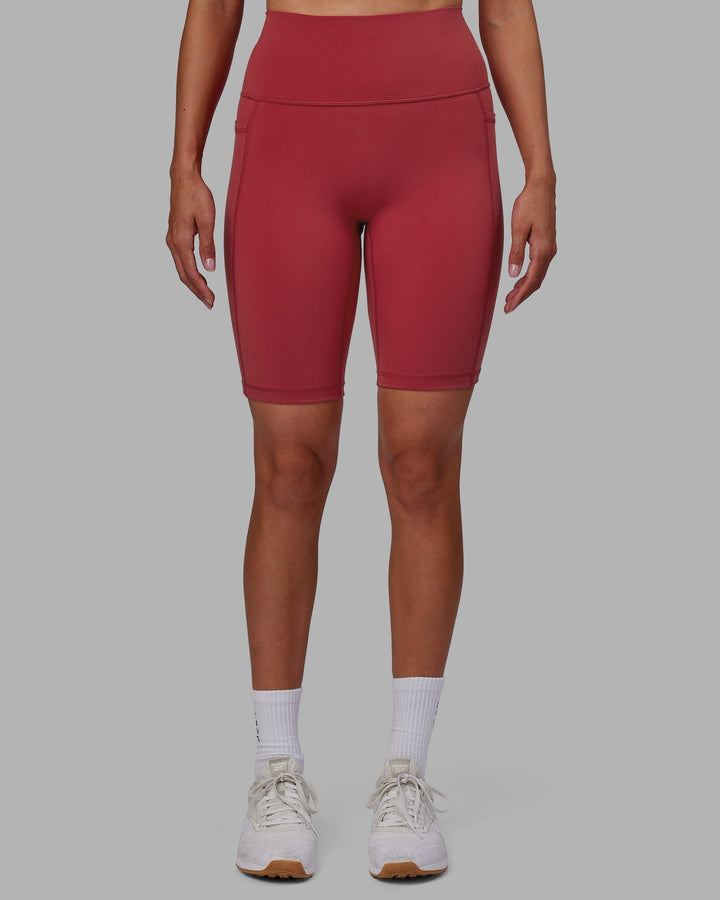 Woman wearing Fusion Bike Shorts - Claret
