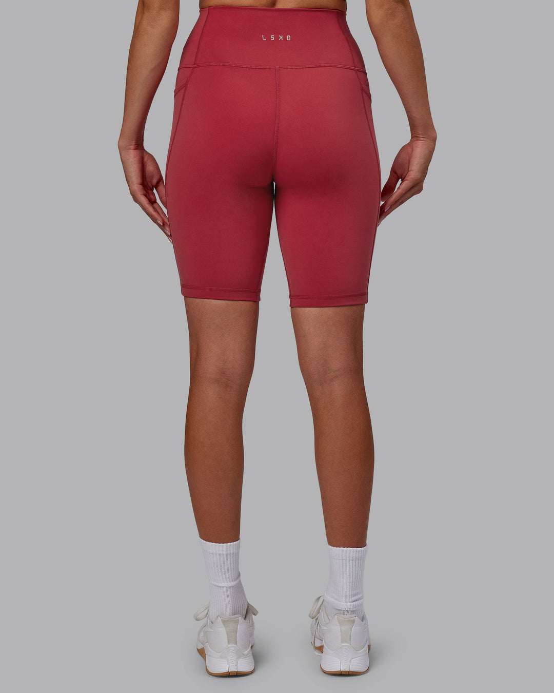 Woman wearing Fusion Bike Shorts - Claret