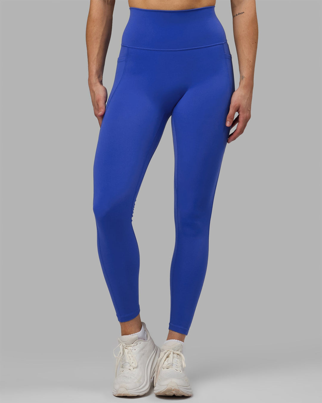 Woman wearing Fusion Full Length Leggings - Power Cobalt