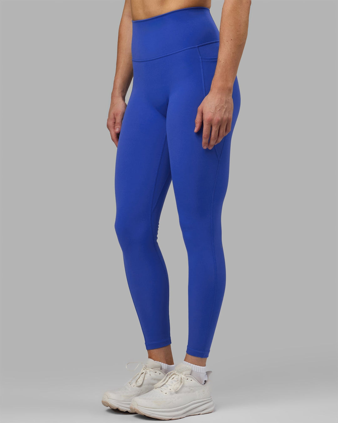 Woman wearing Fusion Full Length Leggings - Power Cobalt