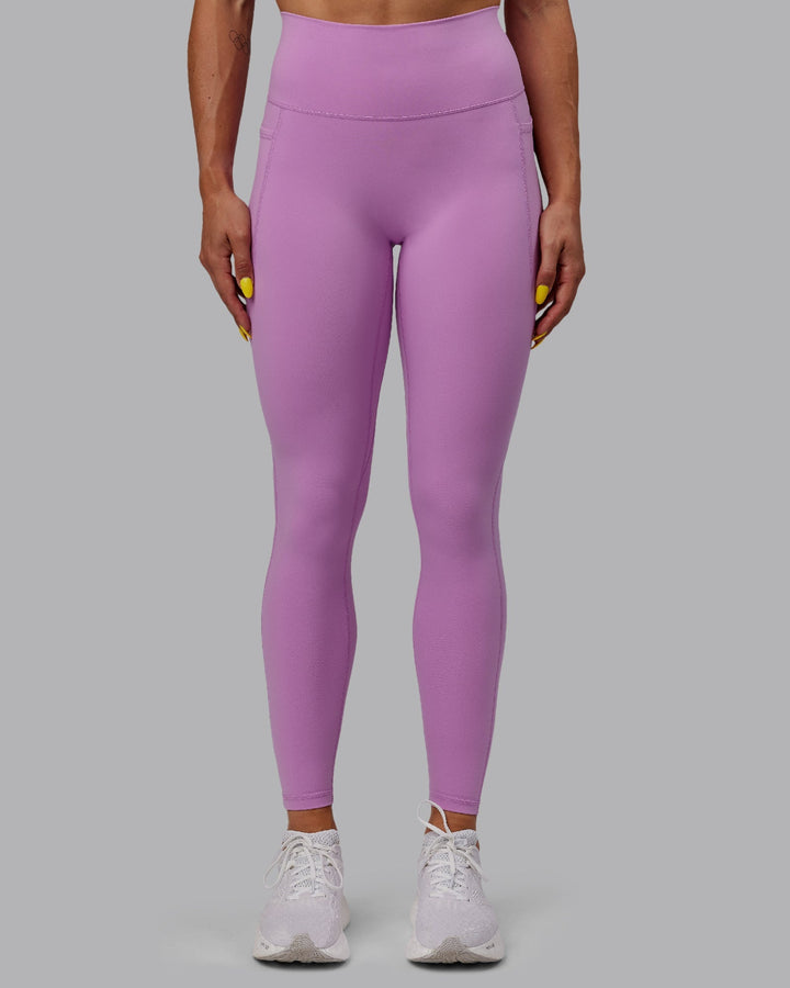 Woman wearing Fusion Full Length Leggings - Light Violet
