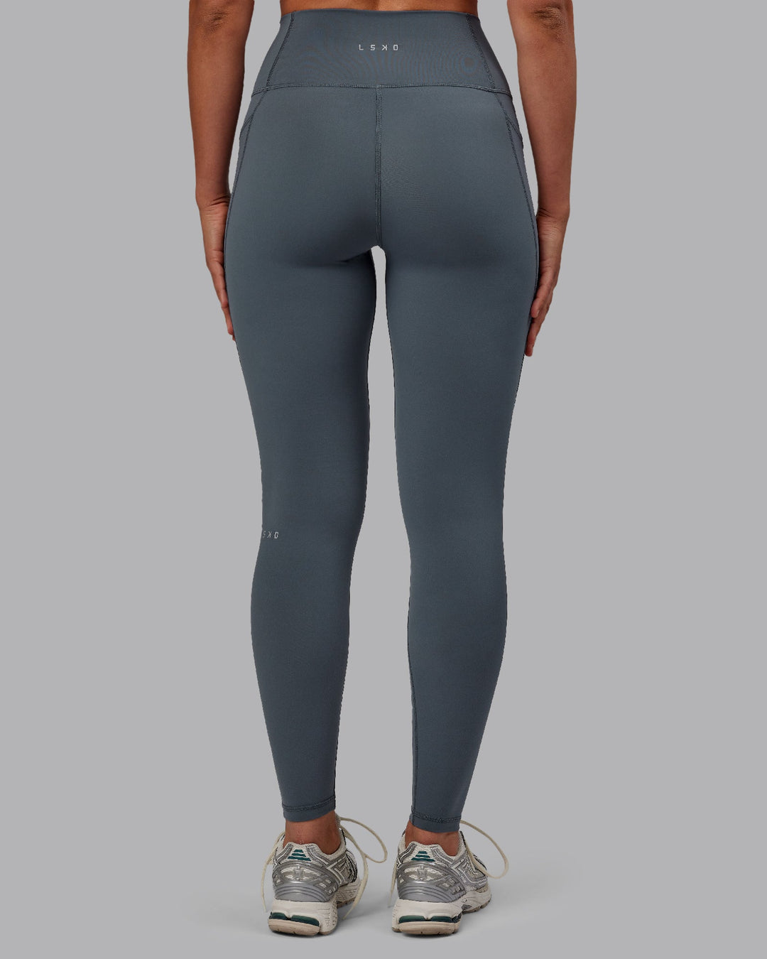 Woman wearing Fusion Full Length Leggings - Turbulence