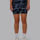 Woman wearing Fusion Mid-Length Shorts - Tie Dye-Midnight