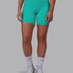 Woman wearing Fusion Mid-Length Shorts - Turquoise Tide