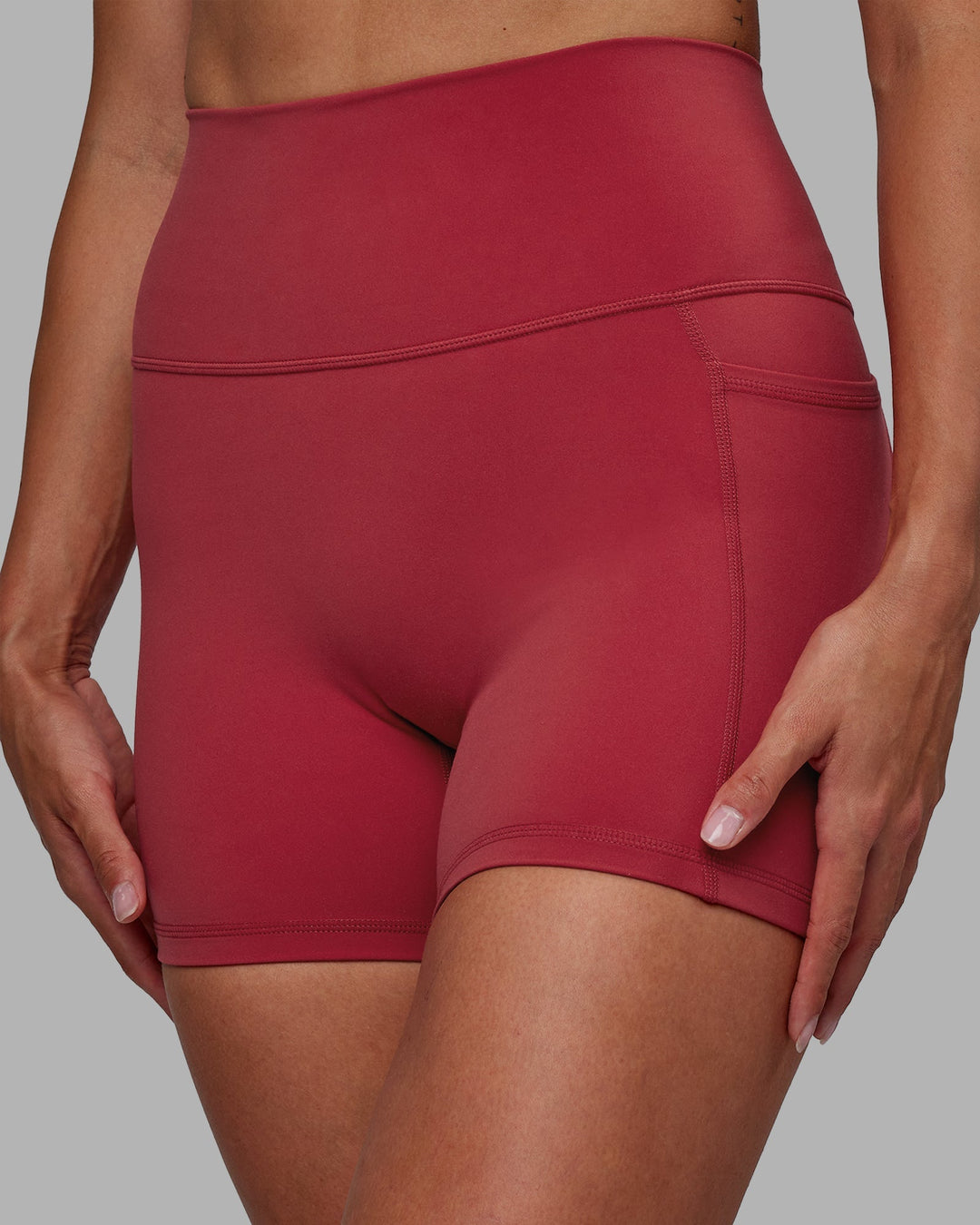 Woman wearing Fusion X-Length Shorts - Claret