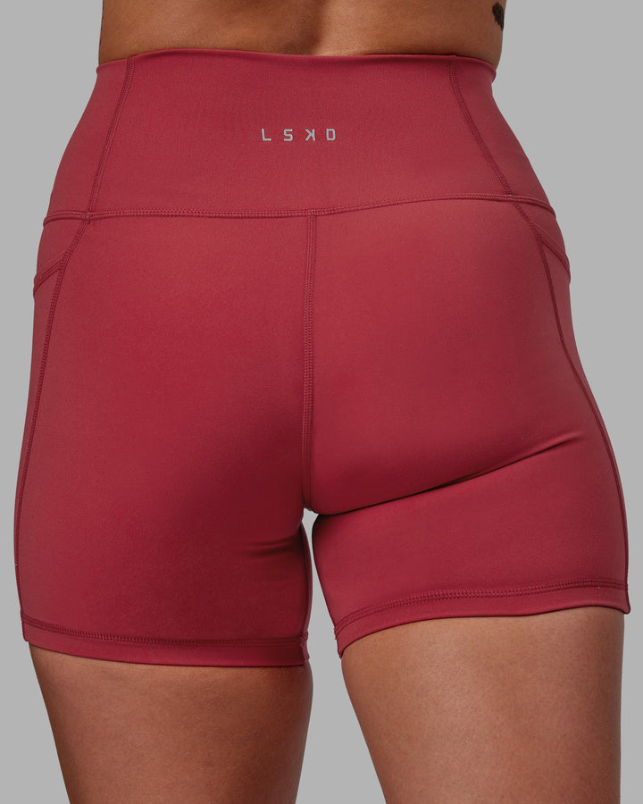 Woman wearing Fusion X-Length Shorts - Claret
