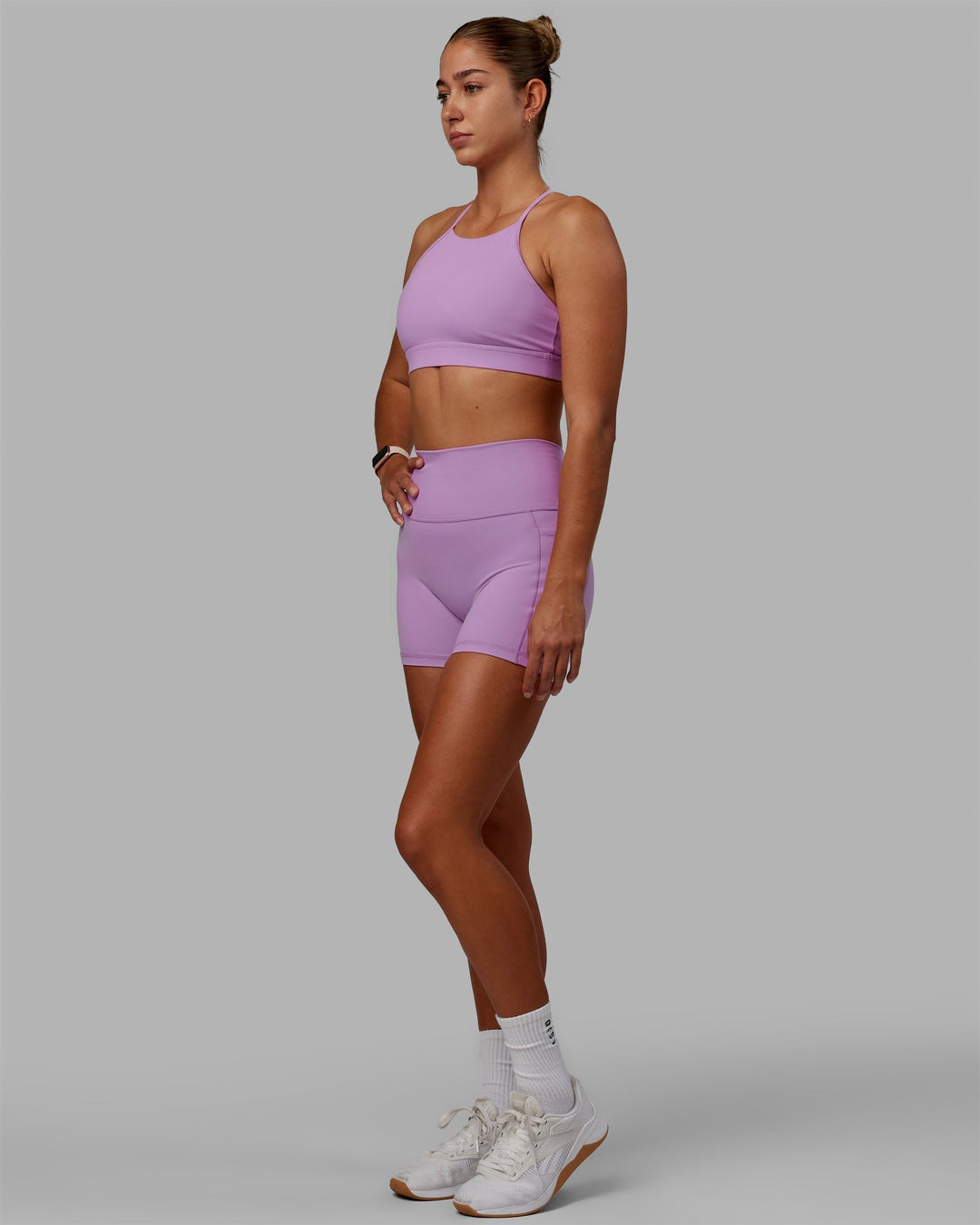 Woman wearing Fusion X-Length Shorts - Light Violet