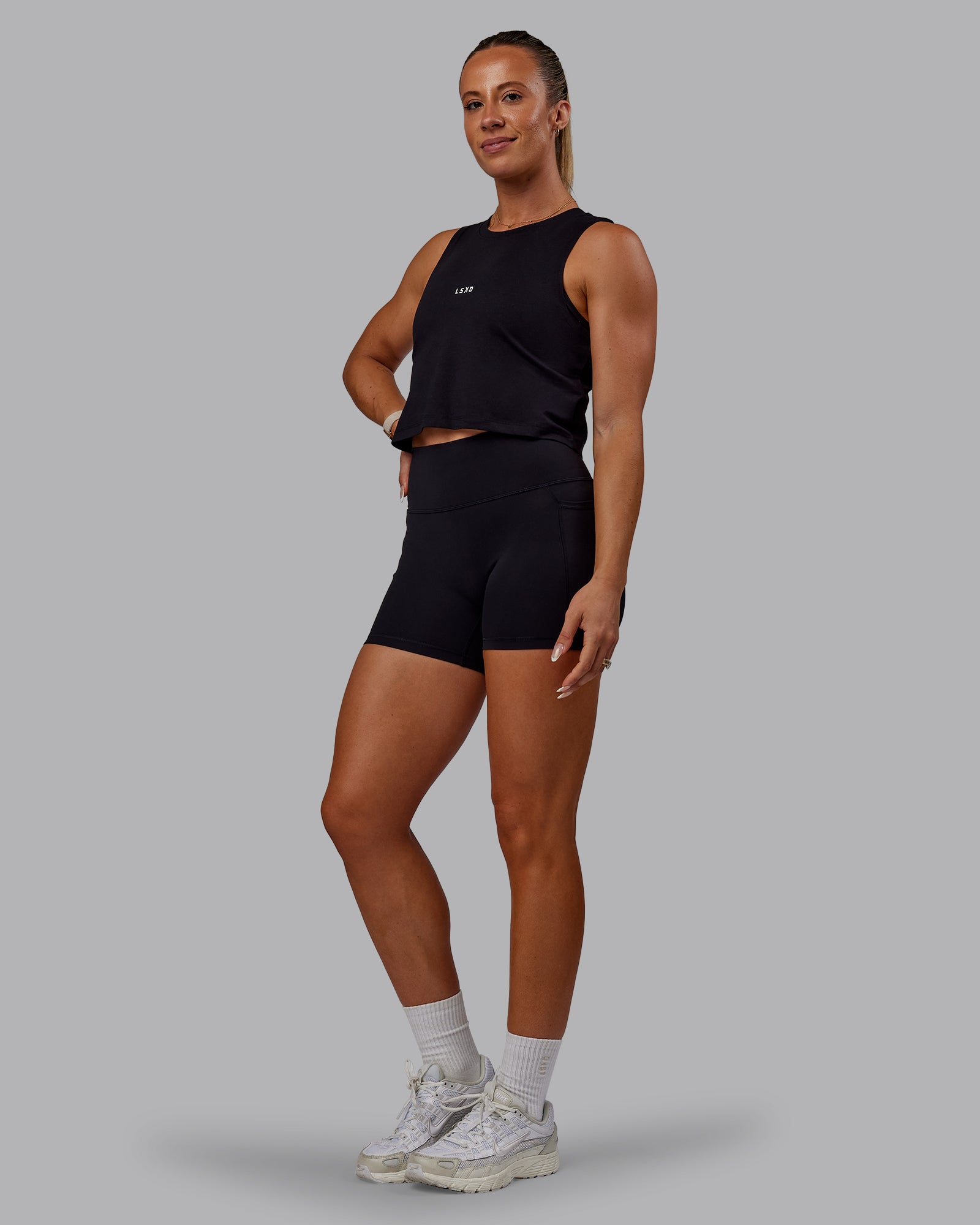 Go-To FLXCotton Tank - Black-White | LSKD – LSKD US