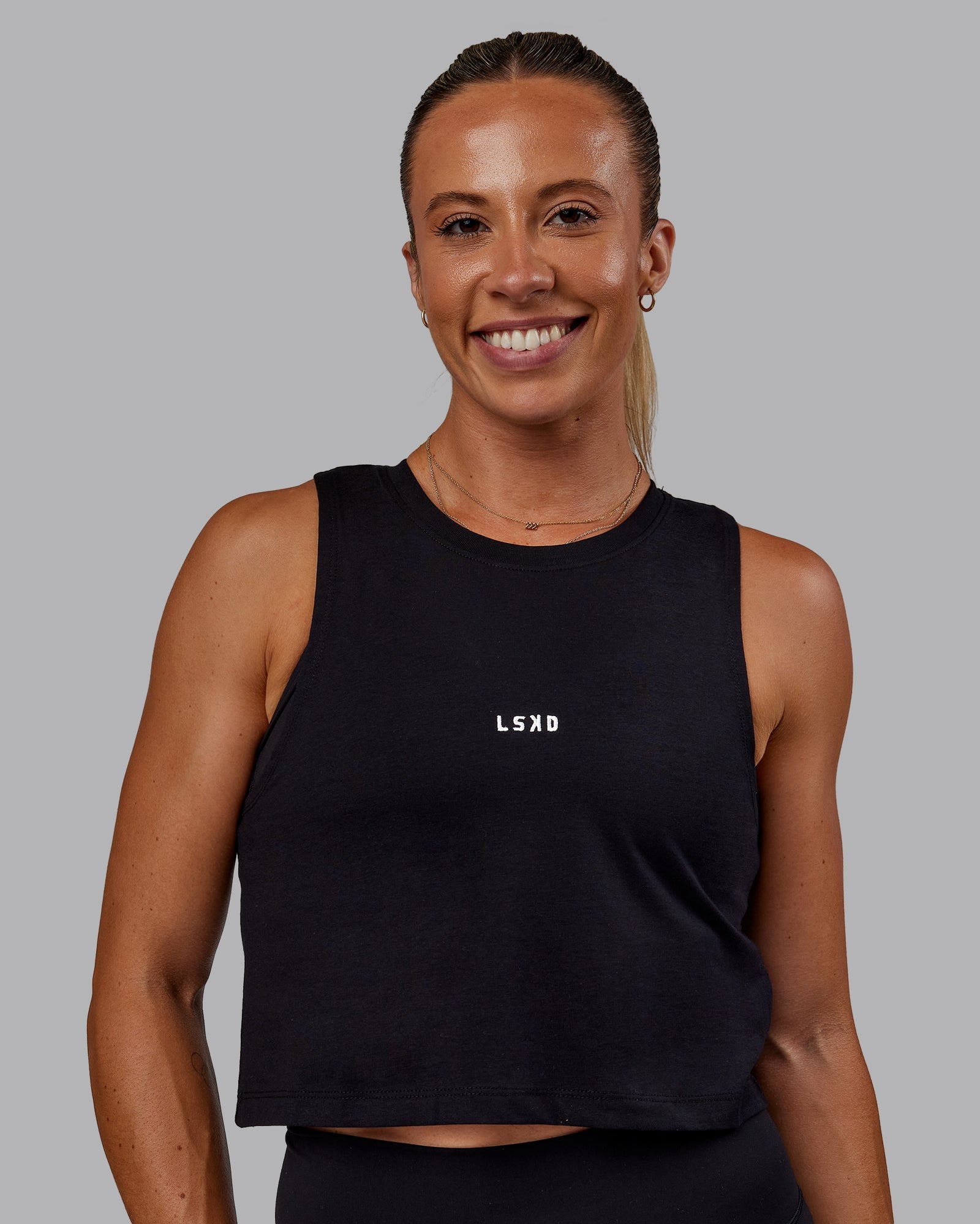 Go-To FLXCotton Tank - Black-White | LSKD – LSKD US