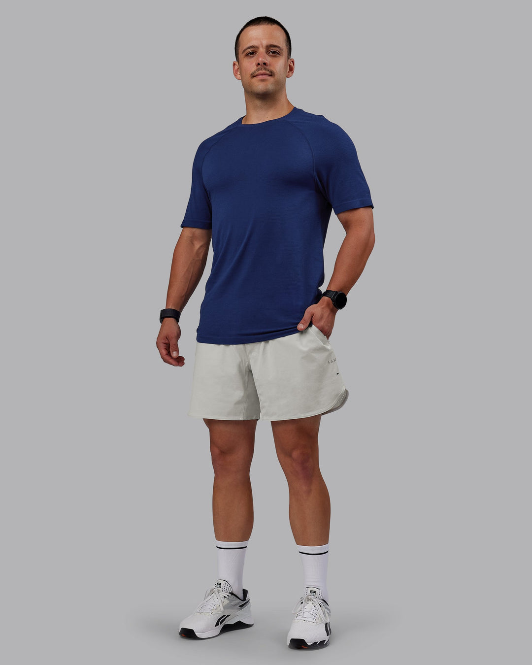 Man wearing Lift 6&quot; Lined Performance Shorts - Digital Mist