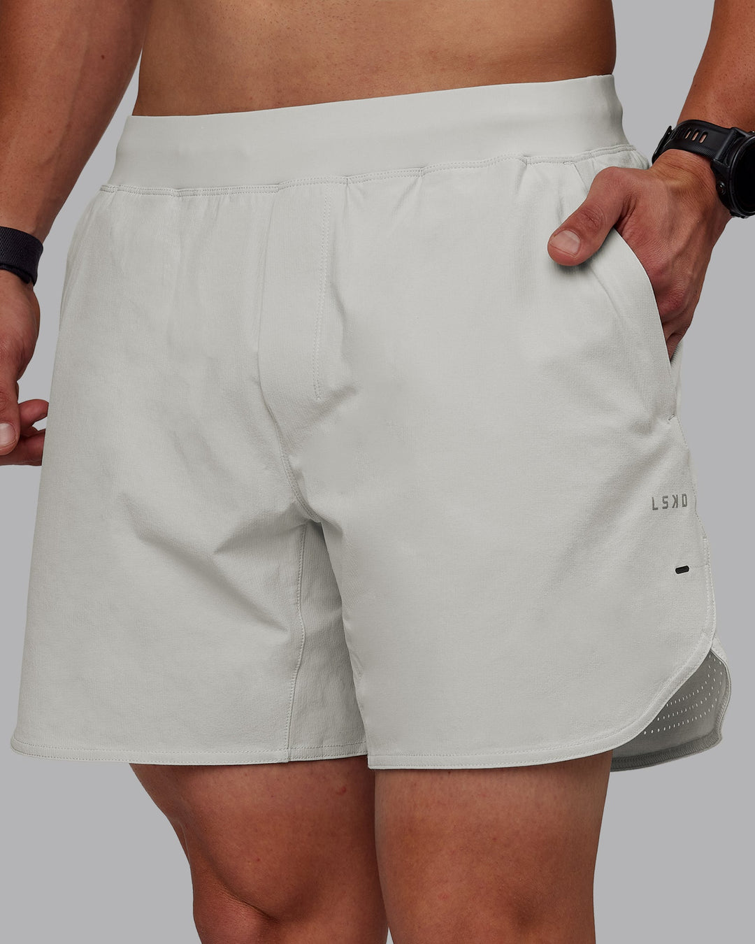 Man wearing Lift 6&quot; Lined Performance Shorts - Digital Mist