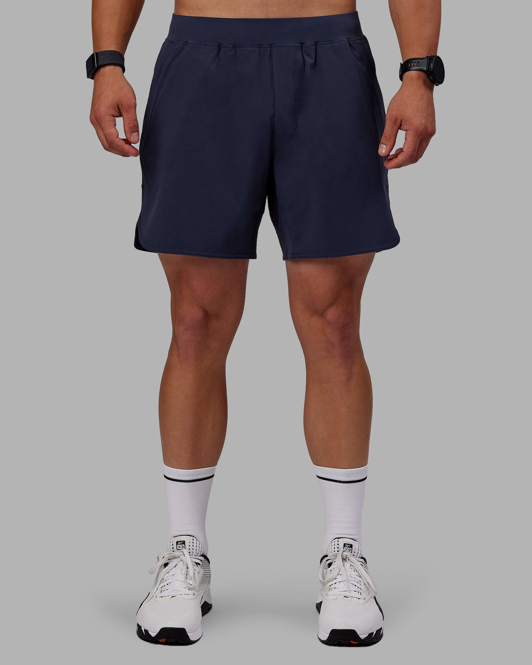 Man wearing Lift 6&quot; Lined Performance Shorts - Future Navy