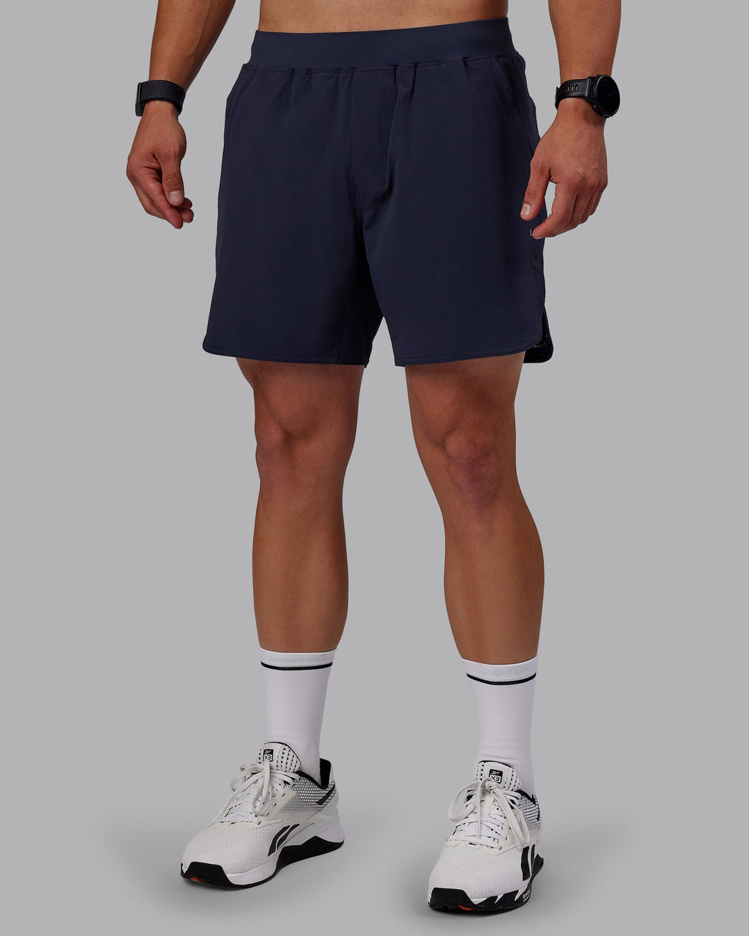 Man wearing Lift 6&quot; Lined Performance Shorts - Future Navy