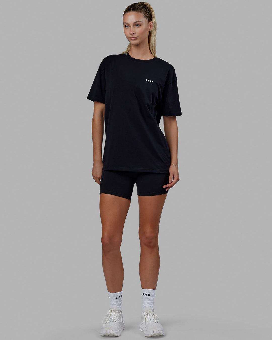 Unisex Lift-Up FLXCotton Tee Oversize - Black-White