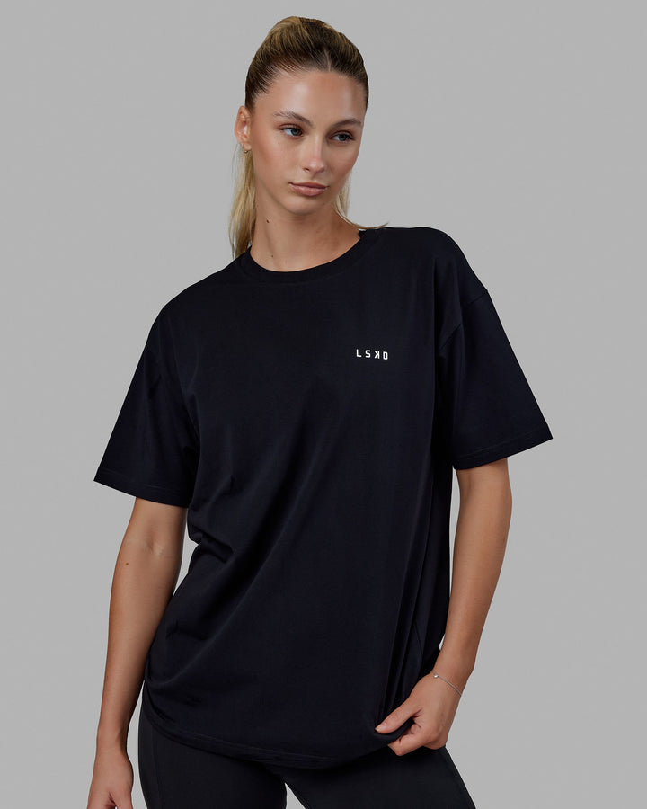 Unisex Lift-Up FLXCotton Tee Oversize - Black-White
