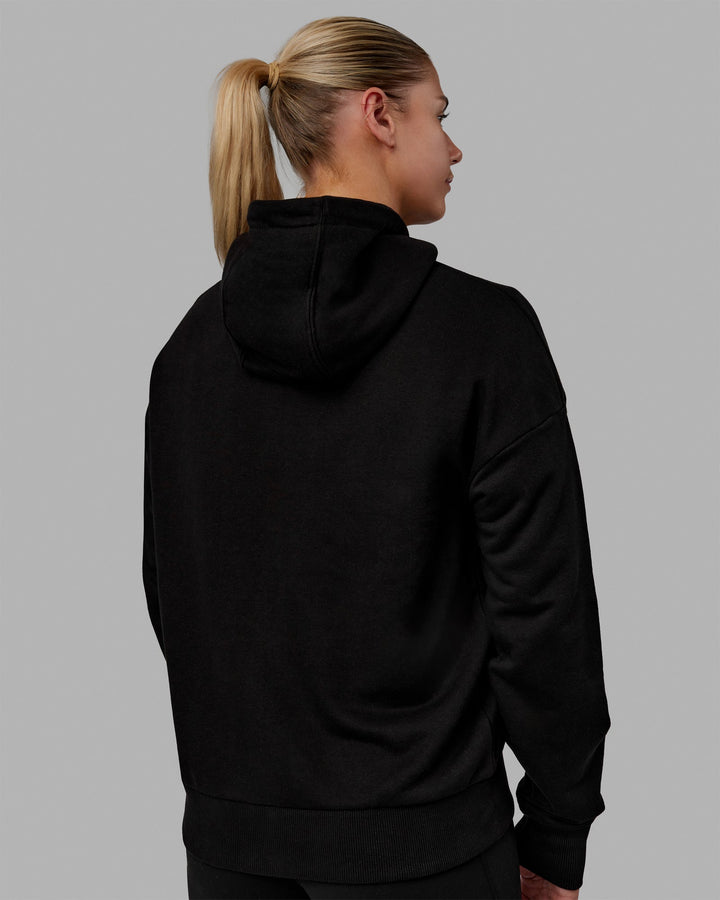 Woman wearing MVP Zip Through Hoodie - Black
