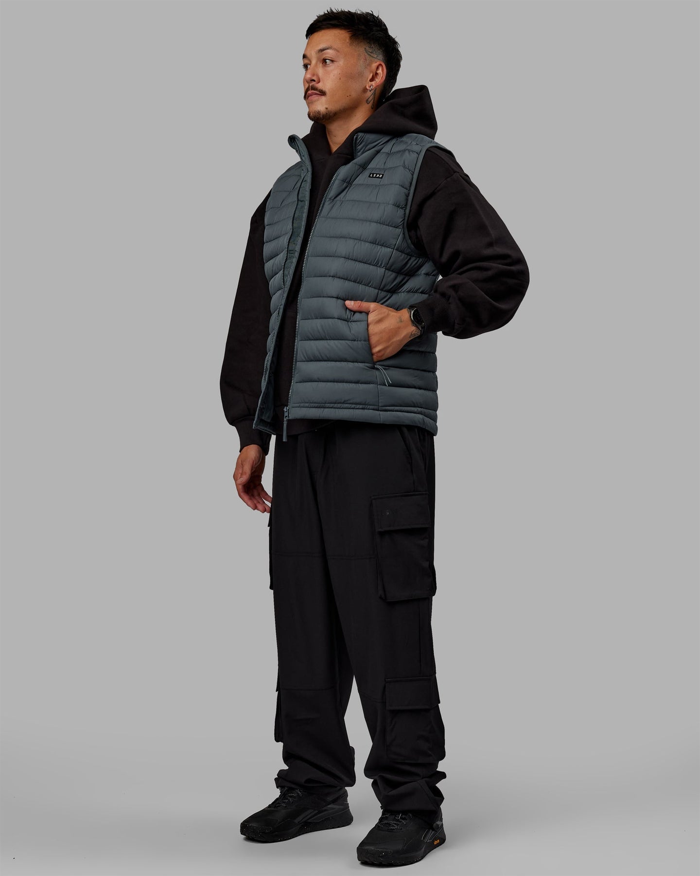 Mens All Day Puffer Vest - Storm | LSKD – LSKD US