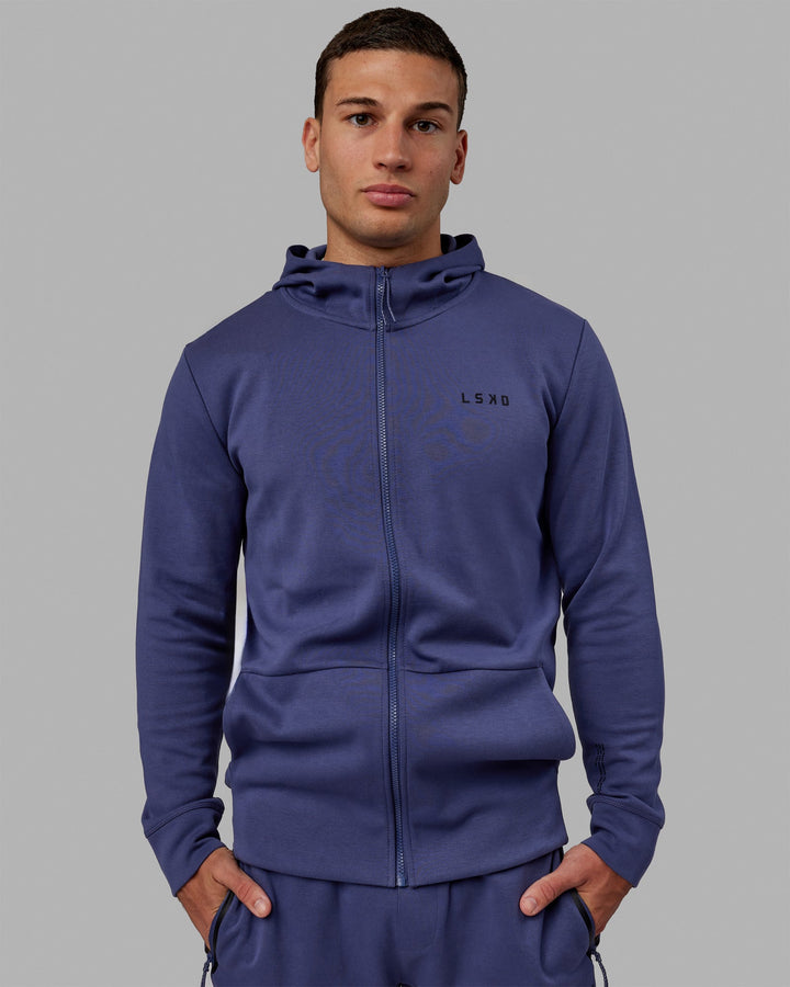 Man wearing Athlete ForgedFleece Zip Up Hoodie - Future Dusk
